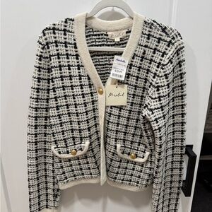 Marshalls Black and White Checkered Cardigan